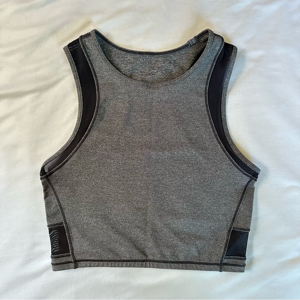 Lululemon Gray Fitted Crop Tank Top